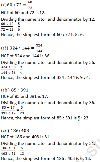 Rd Sharma Solutions Class 6 Maths Chapter 9 Ratio Proportion And
